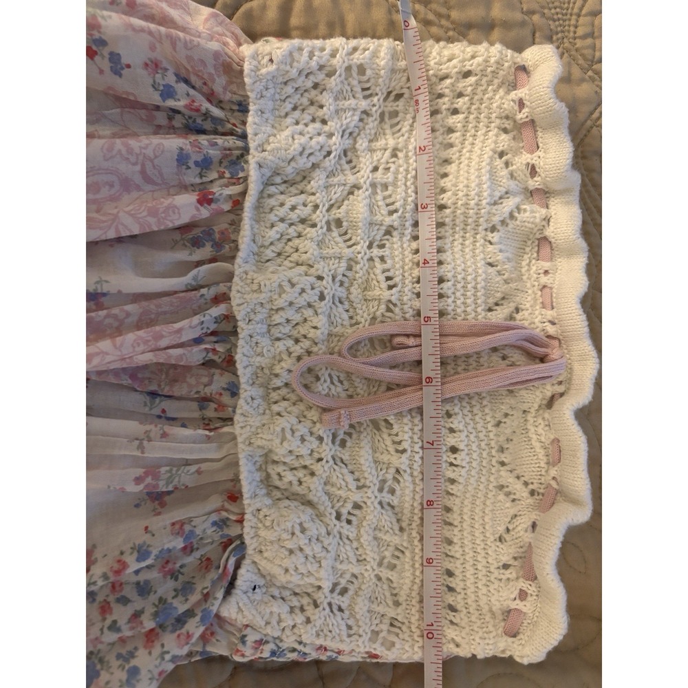 DOLD** Hollister Women's White Crochet Flowy Tube Top Cottagecore Croquette - Picture 5 of 9
